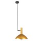 GloboStar® KATIE 00538 Μοντέρνο Φωτιστικό Οροφής Μονόφωτο Μαύρο - Χρυσό Μεταλλικό Καμπάνα Φ30 x Υ120cm