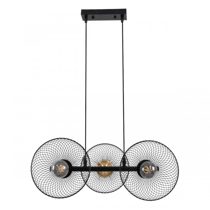 GloboStar® VERONA 00586 Μοντέρνο Κρεμαστό Φωτιστικό Οροφής Τρίφωτο 3 x E27 Μαύρο Μεταλλικό Πλέγμα Μ50 x Π28 x Υ20cm GloboStar® VERONA 00586 Μοντέρνο Κρεμαστό Φωτιστικό Οροφής Τρίφωτο 3 x E27 Μαύρο Μεταλλικό Πλέγμα Μ50 x Π28 x Υ20cm