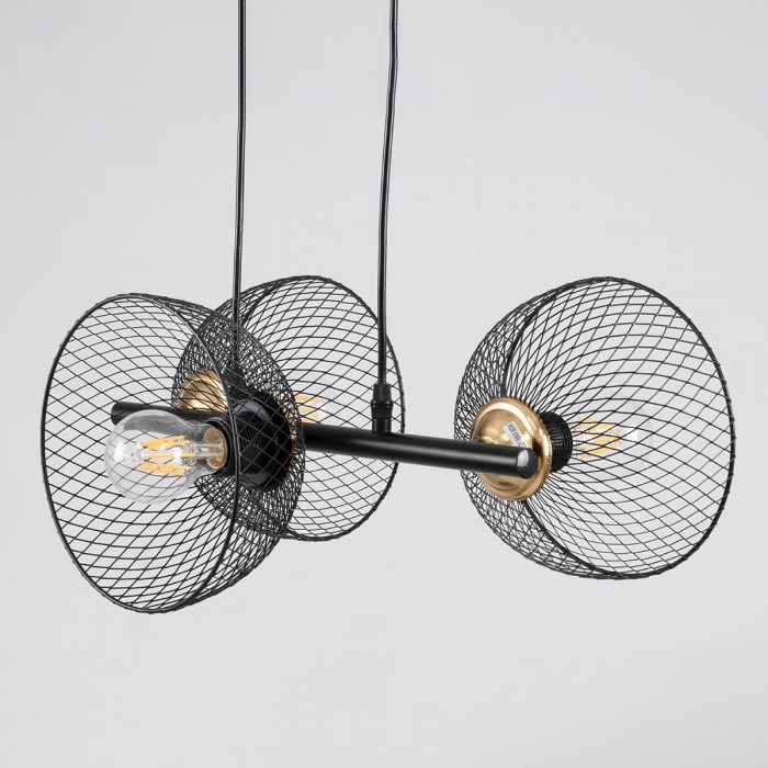 GloboStar® VERONA 00586 Μοντέρνο Κρεμαστό Φωτιστικό Οροφής Τρίφωτο 3 x E27 Μαύρο Μεταλλικό Πλέγμα Μ50 x Π28 x Υ20cm GloboStar® VERONA 00586 Μοντέρνο Κρεμαστό Φωτιστικό Οροφής Τρίφωτο 3 x E27 Μαύρο Μεταλλικό Πλέγμα Μ50 x Π28 x Υ20cm
