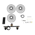 GloboStar® VERONA 00586 Μοντέρνο Κρεμαστό Φωτιστικό Οροφής Τρίφωτο 3 x E27 Μαύρο Μεταλλικό Πλέγμα Μ50 x Π28 x Υ20cm