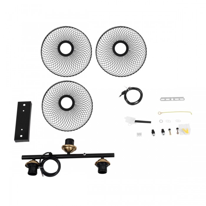 GloboStar® VERONA 00586 Μοντέρνο Κρεμαστό Φωτιστικό Οροφής Τρίφωτο 3 x E27 Μαύρο Μεταλλικό Πλέγμα Μ50 x Π28 x Υ20cm GloboStar® VERONA 00586 Μοντέρνο Κρεμαστό Φωτιστικό Οροφής Τρίφωτο 3 x E27 Μαύρο Μεταλλικό Πλέγμα Μ50 x Π28 x Υ20cm