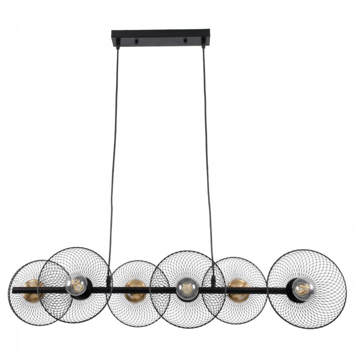 GloboStar® VERONA 00587 Μοντέρνο Κρεμαστό Φωτιστικό Οροφής Πολύφωτο 6 x E27 Μαύρο Μεταλλικό Πλέγμα Μ100 x Π28 x Υ20cm GloboStar® VERONA 00587 Μοντέρνο Κρεμαστό Φωτιστικό Οροφής Πολύφωτο 6 x E27 Μαύρο Μεταλλικό Πλέγμα Μ100 x Π28 x Υ20cm