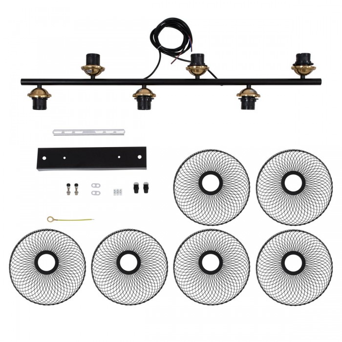 GloboStar® VERONA 00587 Μοντέρνο Κρεμαστό Φωτιστικό Οροφής Πολύφωτο 6 x E27 Μαύρο Μεταλλικό Πλέγμα Μ100 x Π28 x Υ20cm GloboStar® VERONA 00587 Μοντέρνο Κρεμαστό Φωτιστικό Οροφής Πολύφωτο 6 x E27 Μαύρο Μεταλλικό Πλέγμα Μ100 x Π28 x Υ20cm