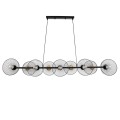 GloboStar® VERONA 00588 Μοντέρνο Κρεμαστό Φωτιστικό Οροφής Πολύφωτο 9 x E27 Μαύρο Μεταλλικό Πλέγμα Μ140 x Π28 x Υ20cm