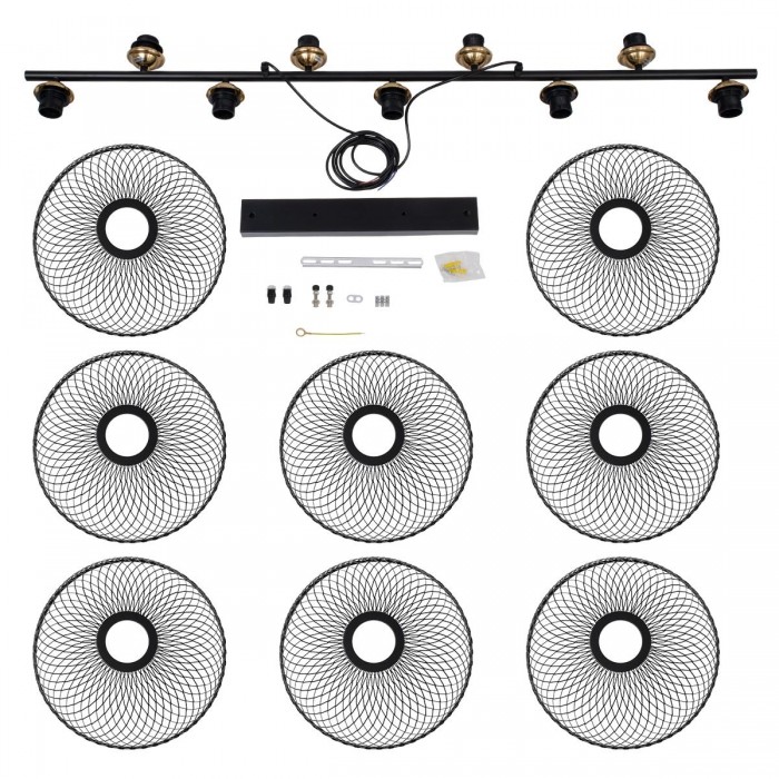 GloboStar® VERONA 00588 Μοντέρνο Κρεμαστό Φωτιστικό Οροφής Πολύφωτο 9 x E27 Μαύρο Μεταλλικό Πλέγμα Μ140 x Π28 x Υ20cm GloboStar® VERONA 00588 Μοντέρνο Κρεμαστό Φωτιστικό Οροφής Πολύφωτο 9 x E27 Μαύρο Μεταλλικό Πλέγμα Μ140 x Π28 x Υ20cm