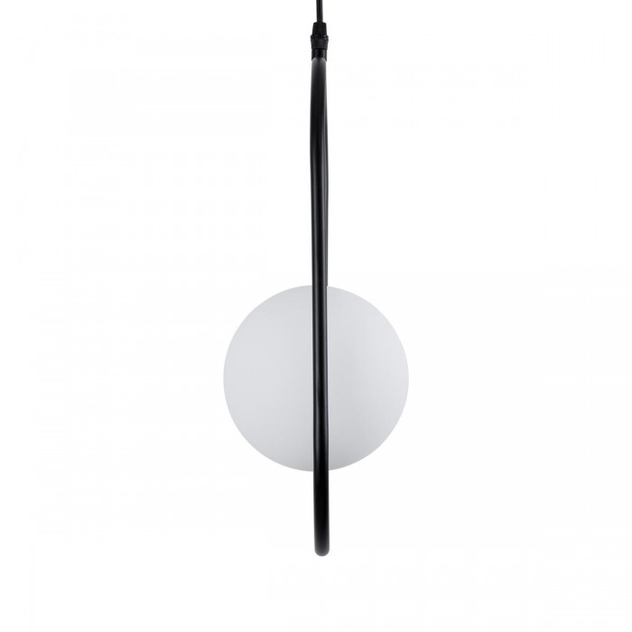 GloboStar® HAMBURG 00589 Μοντέρνο Κρεμαστό Φωτιστικό Οροφής Μονόφωτο 1 x G9 Μαύρο Μεταλλικό Γυάλινο Μπάλα Μ20 x Π15 x Υ40cm