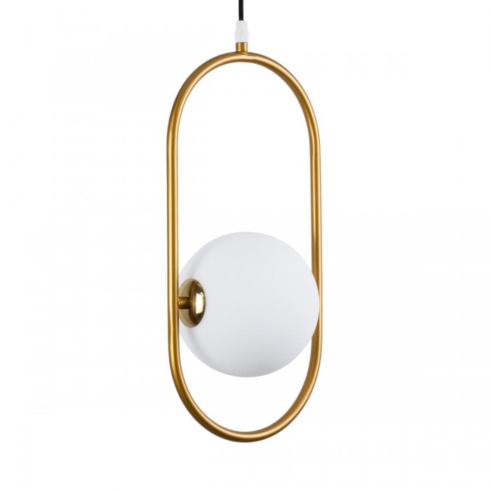 GloboStar® HAMBURG 00590 Μοντέρνο Κρεμαστό Φωτιστικό Οροφής Μονόφωτο 1 x G9 Χρυσό Μεταλλικό Γυάλινο Μπάλα Μ20 x Π15 x Υ40cm