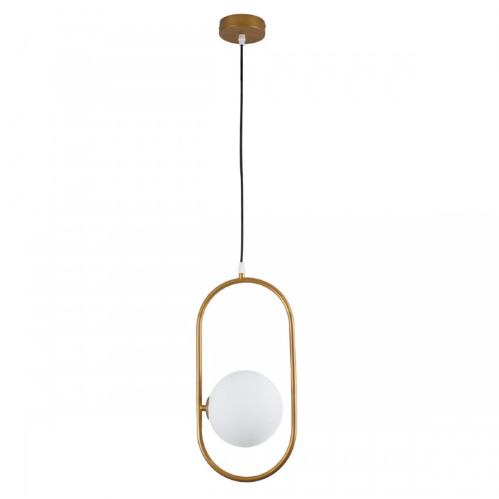 GloboStar® HAMBURG 00590 Μοντέρνο Κρεμαστό Φωτιστικό Οροφής Μονόφωτο 1 x G9 Χρυσό Μεταλλικό Γυάλινο Μπάλα Μ20 x Π15 x Υ40cm