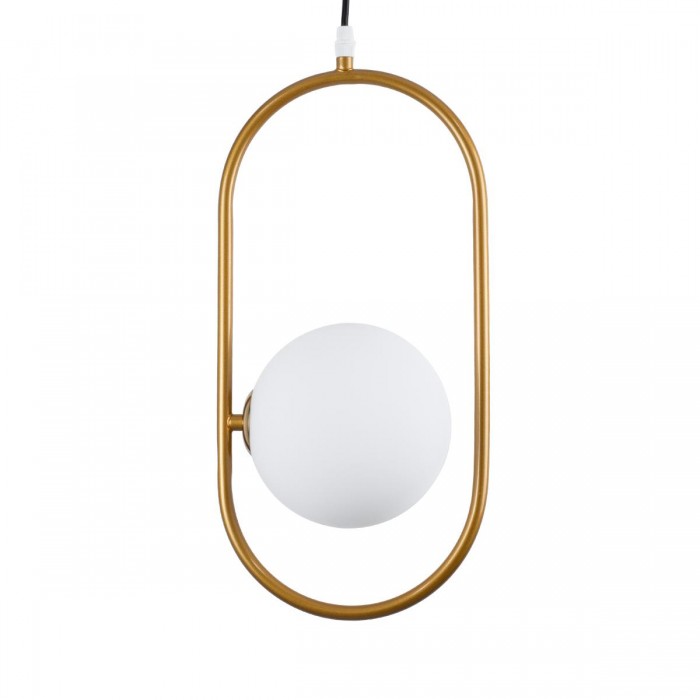 GloboStar® HAMBURG 00590 Μοντέρνο Κρεμαστό Φωτιστικό Οροφής Μονόφωτο 1 x G9 Χρυσό Μεταλλικό Γυάλινο Μπάλα Μ20 x Π15 x Υ40cm