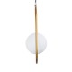 GloboStar® HAMBURG 00590 Μοντέρνο Κρεμαστό Φωτιστικό Οροφής Μονόφωτο 1 x G9 Χρυσό Μεταλλικό Γυάλινο Μπάλα Μ20 x Π15 x Υ40cm