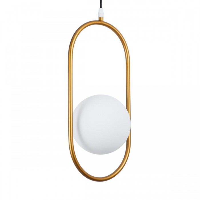 GloboStar® HAMBURG 00590 Μοντέρνο Κρεμαστό Φωτιστικό Οροφής Μονόφωτο 1 x G9 Χρυσό Μεταλλικό Γυάλινο Μπάλα Μ20 x Π15 x Υ40cm