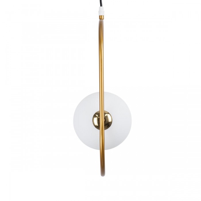 GloboStar® HAMBURG 00590 Μοντέρνο Κρεμαστό Φωτιστικό Οροφής Μονόφωτο 1 x G9 Χρυσό Μεταλλικό Γυάλινο Μπάλα Μ20 x Π15 x Υ40cm