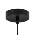 GloboStar® HAMBURG 00591 Μοντέρνο Κρεμαστό Φωτιστικό Οροφής Μονόφωτο 1 x E27 Μαύρο Μεταλλικό Γυάλινο Μπάλα Μ25 x Π20 x Υ50cm