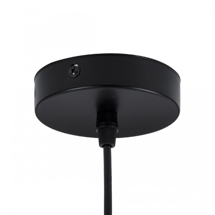 GloboStar® HAMBURG 00591 Μοντέρνο Κρεμαστό Φωτιστικό Οροφής Μονόφωτο 1 x E27 Μαύρο Μεταλλικό Γυάλινο Μπάλα Μ25 x Π20 x Υ50cm