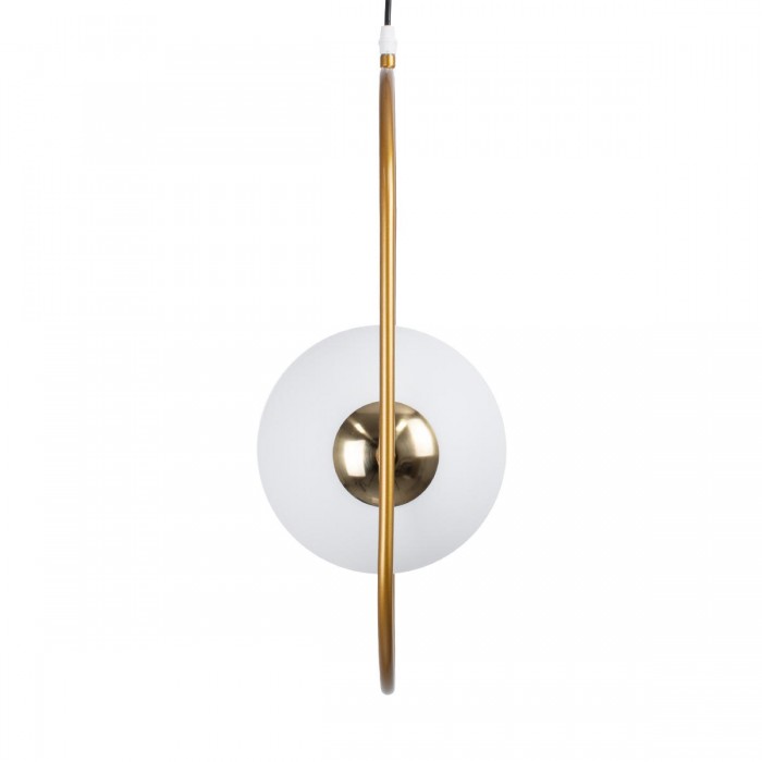 GloboStar® HAMBURG 00592 Μοντέρνο Κρεμαστό Φωτιστικό Οροφής Μονόφωτο 1 x G9 Χρυσό Μεταλλικό Γυάλινο Μπάλα Μ25 x Π20 x Υ50cm