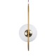 GloboStar® HAMBURG 00592 Μοντέρνο Κρεμαστό Φωτιστικό Οροφής Μονόφωτο 1 x G9 Χρυσό Μεταλλικό Γυάλινο Μπάλα Μ25 x Π20 x Υ50cm