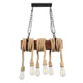 GLOBOSTAR® VIKING 00606 Vintage Κρεμαστό Φωτιστικό Οροφής με Ντουί 6 x E27 AC 220-240V IP20 - Καφε, Μπεζ & Μαύρο - Μ53 x Π11 x Υ220cm GLOBOSTAR® VIKING 00606 Vintage Κρεμαστό Φωτιστικό Οροφής με Ντουί 6 x E27 AC 220-240V IP20 - Καφε, Μπεζ & Μαύρο - Μ53 x Π11 x Υ220cm