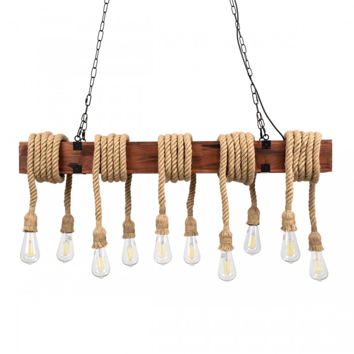 GLOBOSTAR® VIKING 00607 Vintage Κρεμαστό Φωτιστικό Οροφής με Ντουί 10 x E27 AC 220-240V IP20 - Καφε & Μπεζ - Μ108 x Π11 x Υ220cm GLOBOSTAR® VIKING 00607 Vintage Κρεμαστό Φωτιστικό Οροφής με Ντουί 10 x E27 AC 220-240V IP20 - Καφε & Μπεζ - Μ108 x Π11 x Υ220cm