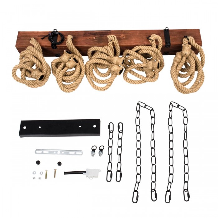 GLOBOSTAR® VIKING 00607 Vintage Κρεμαστό Φωτιστικό Οροφής με Ντουί 10 x E27 AC 220-240V IP20 - Καφε & Μπεζ - Μ108 x Π11 x Υ220cm GLOBOSTAR® VIKING 00607 Vintage Κρεμαστό Φωτιστικό Οροφής με Ντουί 10 x E27 AC 220-240V IP20 - Καφε & Μπεζ - Μ108 x Π11 x Υ220cm