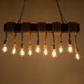 GLOBOSTAR® VIKING 00607 Vintage Κρεμαστό Φωτιστικό Οροφής με Ντουί 10 x E27 AC 220-240V IP20 - Καφε & Μπεζ - Μ108 x Π11 x Υ220cm
