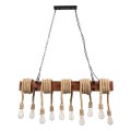 GLOBOSTAR® VIKING 00607 Vintage Κρεμαστό Φωτιστικό Οροφής με Ντουί 10 x E27 AC 220-240V IP20 - Καφε & Μπεζ - Μ108 x Π11 x Υ220cm