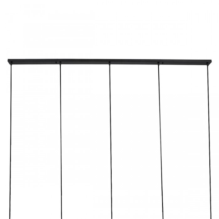 GloboStar® TRIANGLE 00608 Μοντέρνο Κρεμαστό Φωτιστικό Οροφής Πολύφωτο 5 x E27 Μαύρο Μεταλλικό Πλέγμα Μ170 x Π22 x Y130cm