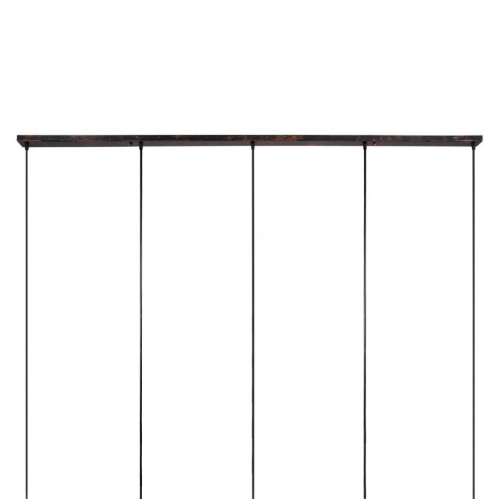 GloboStar® TRIANGLE 00609 Μοντέρνο Κρεμαστό Φωτιστικό Οροφής Πολύφωτο 5 x E27 Χάλκινο Μεταλλικό Πλέγμα Μ170 x Π22 x Y130cm