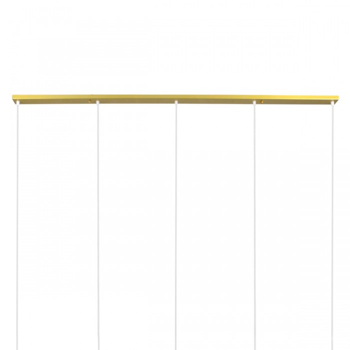 GloboStar® TRIANGLE 00610 Μοντέρνο Κρεμαστό Φωτιστικό Οροφής Πολύφωτο 5 x E27 Χρυσό Μεταλλικό Πλέγμα Μ170 x Π22 x Y130cm