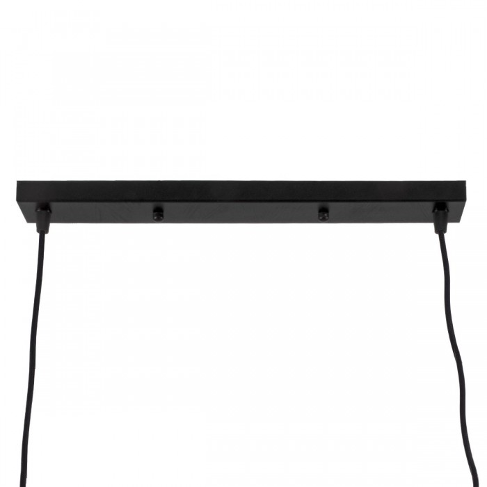 GloboStar® TRIANGLE 00611 Μοντέρνο Κρεμαστό Φωτιστικό Οροφής Δίφωτο 2 x E27 Μαύρο Μεταλλικό Πλέγμα Μ60 x Π22 x Y130cm