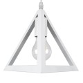 GloboStar® TRIANGLE 00612 Μοντέρνο Κρεμαστό Φωτιστικό Οροφής Δίφωτο 2 x E27 Λευκό Μεταλλικό Πλέγμα Μ60 x Π22 x Y130cm