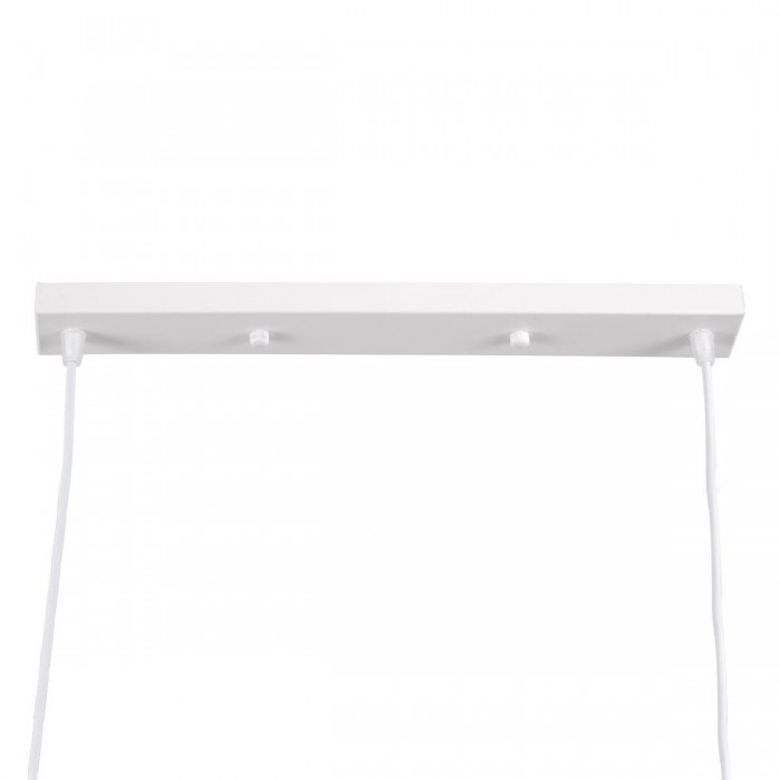 GloboStar® TRIANGLE 00612 Μοντέρνο Κρεμαστό Φωτιστικό Οροφής Δίφωτο 2 x E27 Λευκό Μεταλλικό Πλέγμα Μ60 x Π22 x Y130cm