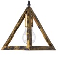 GloboStar® TRIANGLE 00614 Μοντέρνο Κρεμαστό Φωτιστικό Οροφής Δίφωτο 2 x E27 Μπρούτζινο Μεταλλικό Πλέγμα Μ60 x Π22 x Y130cm