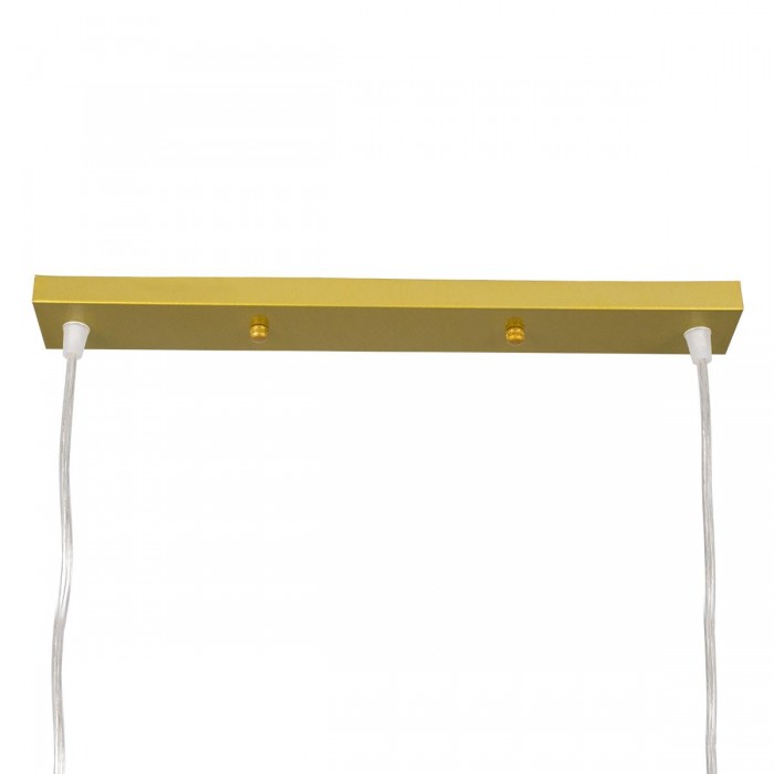GloboStar® TRIANGLE 00615 Μοντέρνο Κρεμαστό Φωτιστικό Οροφής Δίφωτο 2 x E27 Χρυσό Μεταλλικό Πλέγμα Μ60 x Π22 x Y130cm