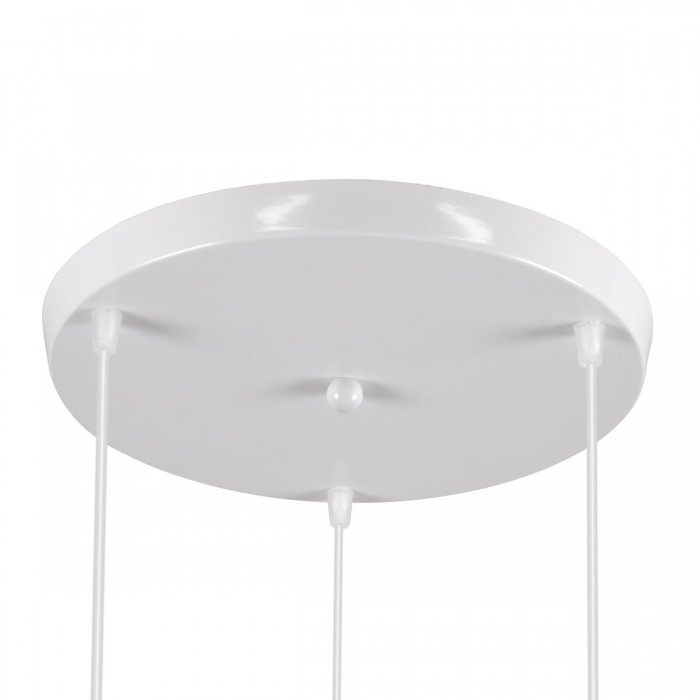 GloboStar® TRIANGLE 00617 Μοντέρνο Κρεμαστό Φωτιστικό Οροφής Τρίφωτο 3 x E27 Λευκό Μεταλλικό Πλέγμα Φ49 x Y130cm
