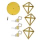 GloboStar® TRIANGLE 00620 Μοντέρνο Κρεμαστό Φωτιστικό Οροφής Τρίφωτο 3 x E27 Χρυσό Μεταλλικό Πλέγμα Φ49 x Y130cm GloboStar® TRIANGLE 00620 Μοντέρνο Κρεμαστό Φωτιστικό Οροφής Τρίφωτο 3 x E27 Χρυσό Μεταλλικό Πλέγμα Φ49 x Y130cm
