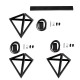 GloboStar® TRIANGLE 00621 Μοντέρνο Κρεμαστό Φωτιστικό Οροφής Τρίφωτο 3 x E27 Μαύρο Μεταλλικό Πλέγμα Μ70 x Π22 x Y130cm