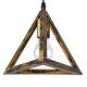 GloboStar® TRIANGLE 00624 Μοντέρνο Κρεμαστό Φωτιστικό Οροφής Τρίφωτο 3 x E27 Μπρούτζινο Μεταλλικό Πλέγμα Μ70 x Π22 x Y130cm