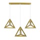 GloboStar® TRIANGLE 00625 Μοντέρνο Κρεμαστό Φωτιστικό Οροφής Τρίφωτο 3 x E27 Χρυσό Μεταλλικό Πλέγμα Μ70 x Π22 x Y130cm GloboStar® TRIANGLE 00625 Μοντέρνο Κρεμαστό Φωτιστικό Οροφής Τρίφωτο 3 x E27 Χρυσό Μεταλλικό Πλέγμα Μ70 x Π22 x Y130cm
