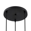 GloboStar® DILLON 00626 Μοντέρνο Κρεμαστό Φωτιστικό Οροφής Τρίφωτο 3 x E27 Μαύρο Μεταλλικό Καμπάνα Φ26 x Υ130cm
