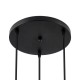 GloboStar® DILLON 00626 Μοντέρνο Κρεμαστό Φωτιστικό Οροφής Τρίφωτο 3 x E27 Μαύρο Μεταλλικό Καμπάνα Φ26 x Υ130cm