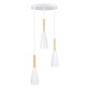 GloboStar® DILLON 00627 Μοντέρνο Κρεμαστό Φωτιστικό Οροφής Τρίφωτο 3 x E27 Λευκό Μεταλλικό Καμπάνα Φ26 x Υ130cm