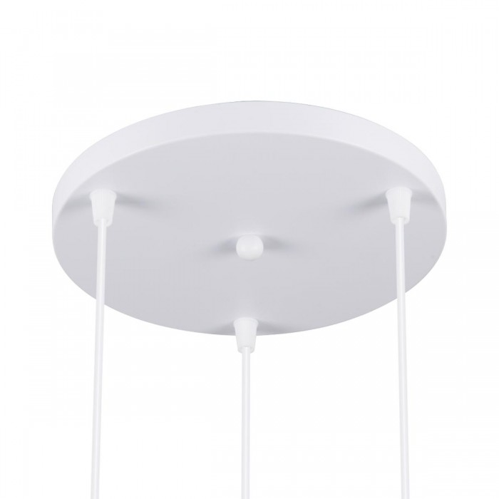 GloboStar® DILLON 00627 Μοντέρνο Κρεμαστό Φωτιστικό Οροφής Τρίφωτο 3 x E27 Λευκό Μεταλλικό Καμπάνα Φ26 x Υ130cm