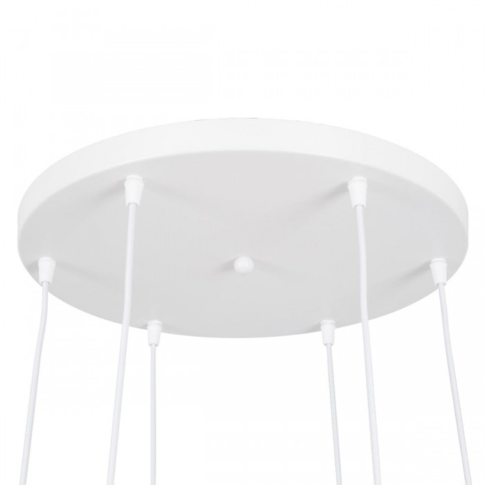 GloboStar® DILLON 00629 Μοντέρνο Κρεμαστό Φωτιστικό Οροφής Πολύφωτο 6 x E27 Λευκό Μεταλλικό Καμπάνα Φ52 x Υ130cm