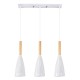 GloboStar® DILLON 00631 Μοντέρνο Κρεμαστό Φωτιστικό Οροφής Τρίφωτο 3 x E27 Λευκό Μεταλλικό Καμπάνα Μ54 x Π14 x Υ130cm