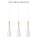 GloboStar® DILLON 00631 Μοντέρνο Κρεμαστό Φωτιστικό Οροφής Τρίφωτο 3 x E27 Λευκό Μεταλλικό Καμπάνα Μ54 x Π14 x Υ130cm