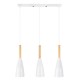 GloboStar® DILLON 00631 Μοντέρνο Κρεμαστό Φωτιστικό Οροφής Τρίφωτο 3 x E27 Λευκό Μεταλλικό Καμπάνα Μ54 x Π14 x Υ130cm