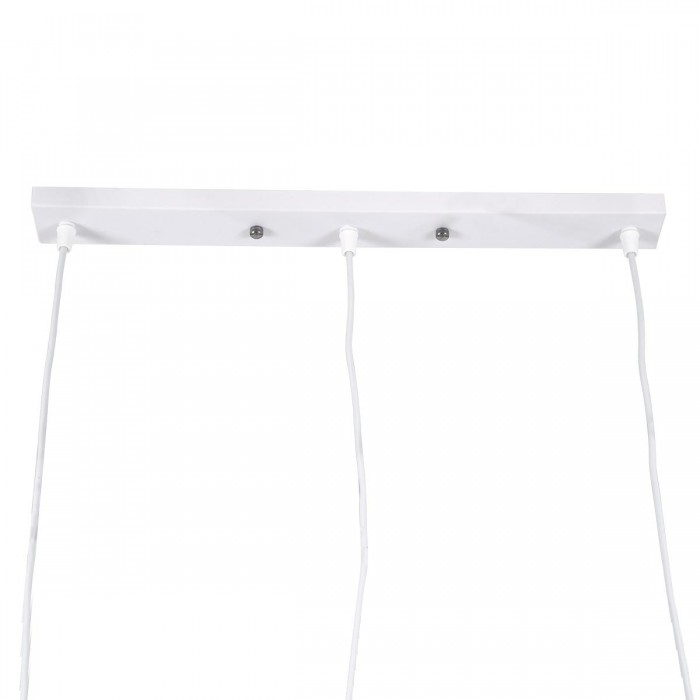 GloboStar® DILLON 00631 Μοντέρνο Κρεμαστό Φωτιστικό Οροφής Τρίφωτο 3 x E27 Λευκό Μεταλλικό Καμπάνα Μ54 x Π14 x Υ130cm