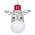 GloboStar® ZEBRA 00639 Μοντέρνο Κρεμαστό Παιδικό Φωτιστικό Οροφής Μονόφωτο 1 x E27 Λευκό Μαύρο Μεταλλικό Μ19 x Π10.5 x Υ13.5cm