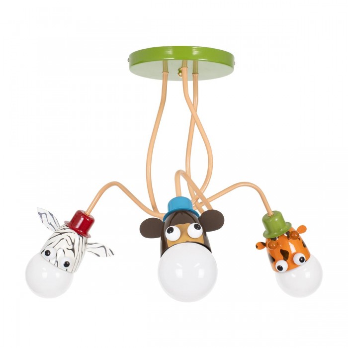GloboStar® ZOO 00641 Μοντέρνο Κρεμαστό Παιδικό Φωτιστικό Οροφής Τρίφωτο 3 x E27 Πολύχρωμο Μεταλλικό Φ80 x Υ39cm GloboStar® ZOO 00641 Μοντέρνο Κρεμαστό Παιδικό Φωτιστικό Οροφής Τρίφωτο 3 x E27 Πολύχρωμο Μεταλλικό Φ80 x Υ39cm