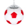 GloboStar® FOOTBALL 00642 Μοντέρνο Κρεμαστό Παιδικό Φωτιστικό Οροφής Μονόφωτο 1 x E27 Κόκκινο Λευκό Γυάλινο Φ15 x Υ18cm